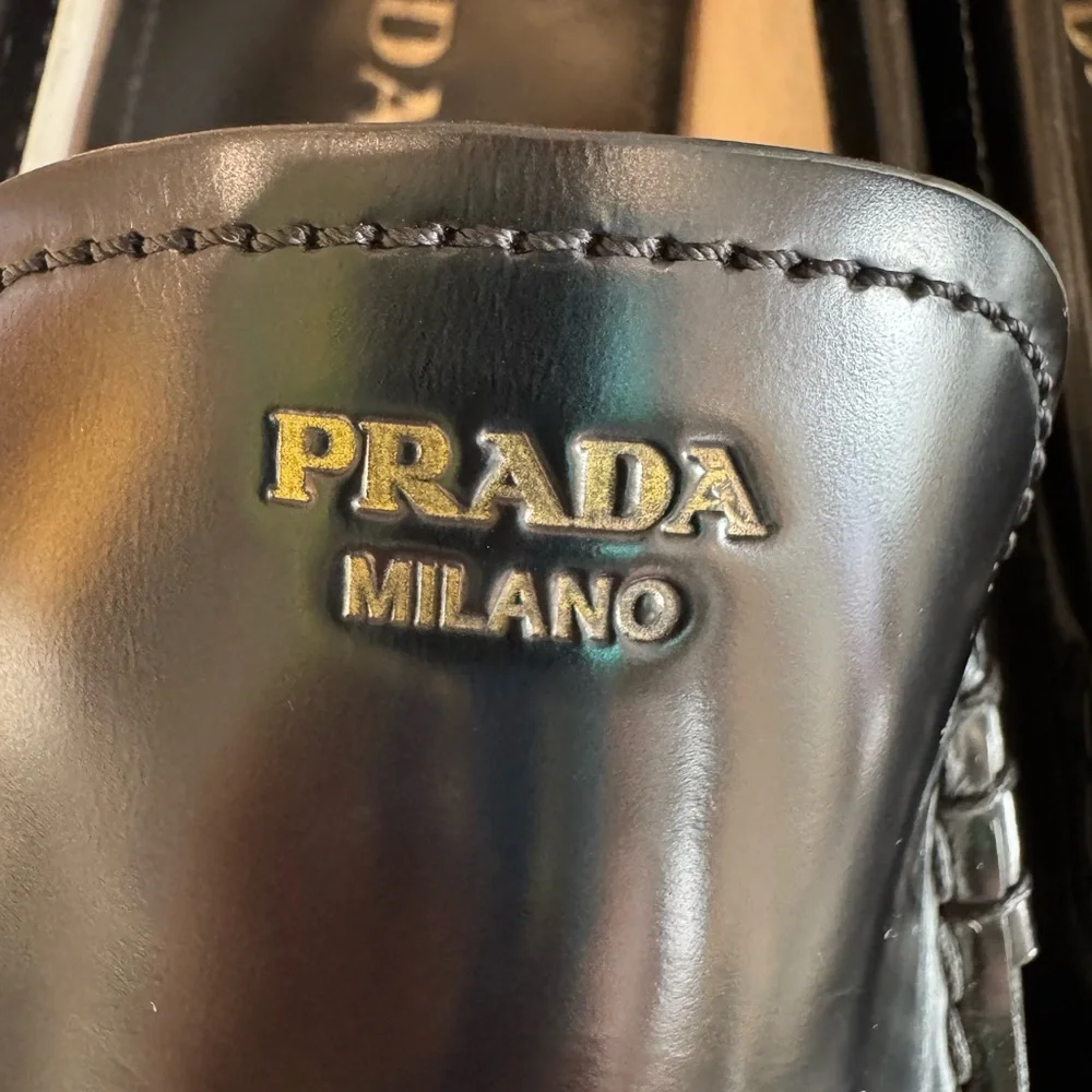 PRADA Brushed leather loafers - Picture 15 of 16